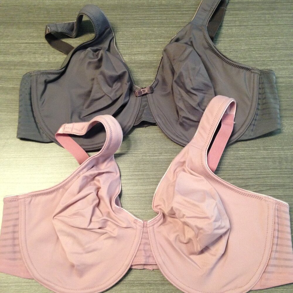 NEW 42D (2) Barely Breezies Seamless Full Coverage Modern Teardrop Bras